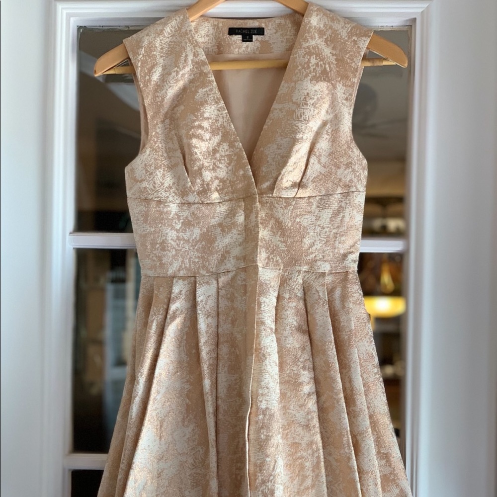 Rachel Zoe “Daria” Gold Metallic Brocade Dress